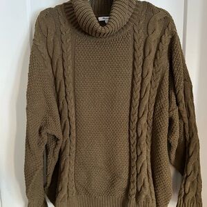 Madewell Green Chunky Knit Sweater
